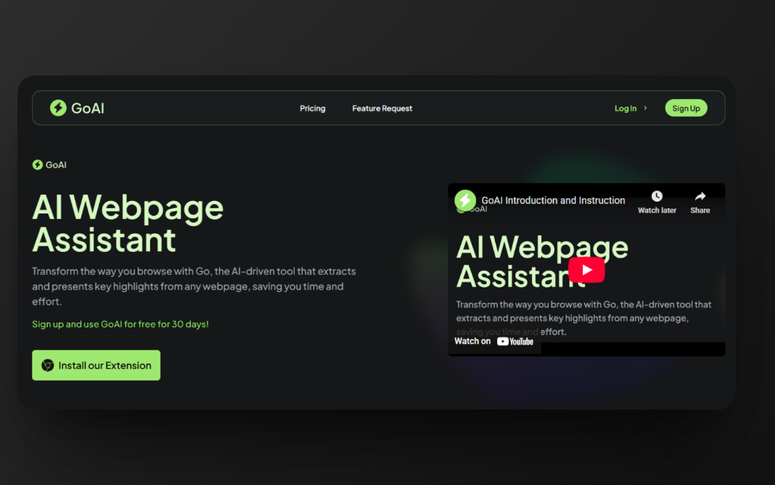 GoAI – AI Webpage Assistant & Browser Extension