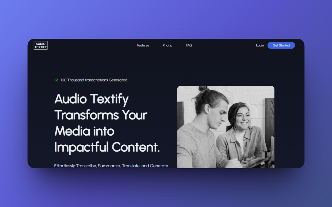 Audio Textify – AI-Powered Media Transcription & Content Generation Tool
