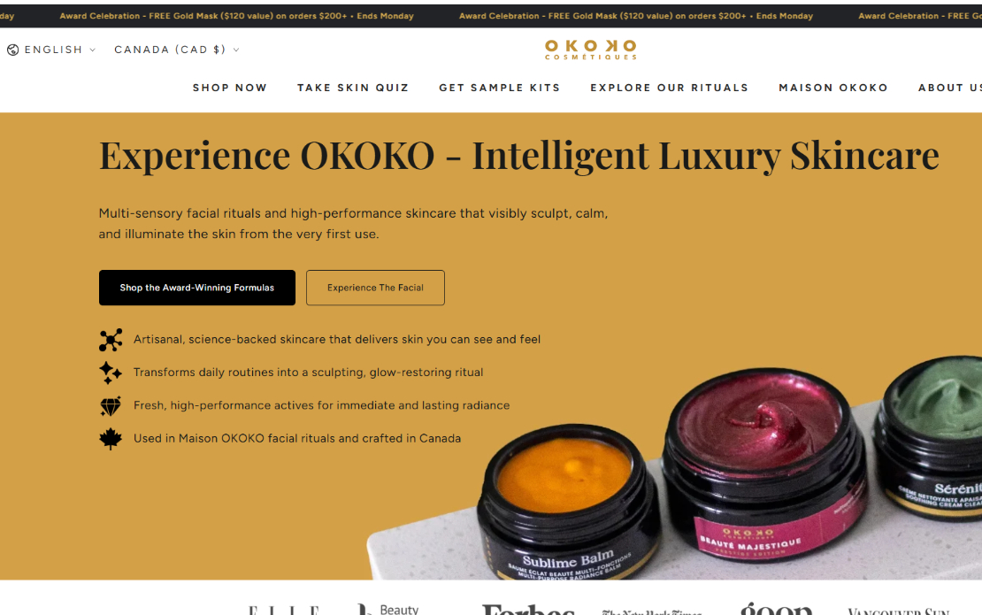 Okoko Cosmetiques – Luxury Shopify eCommerce Development