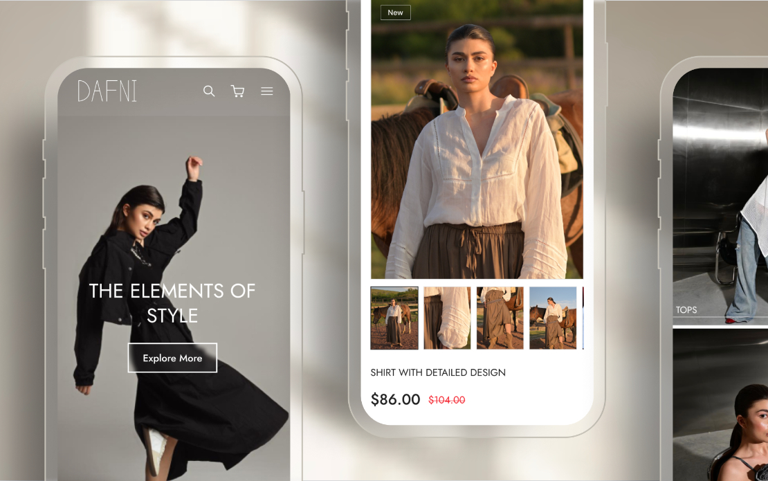 DaFni: Custom E-commerce Website