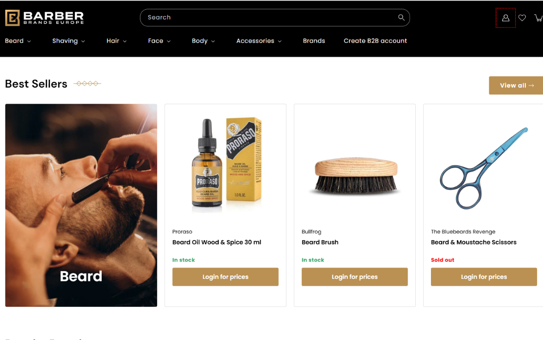 Barber Brands Europe – Shopify eCommerce Development