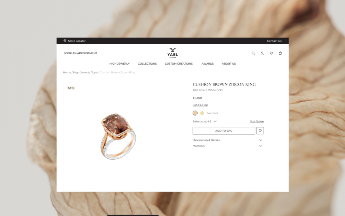 Luxury eCommerce Website for Yael Designs