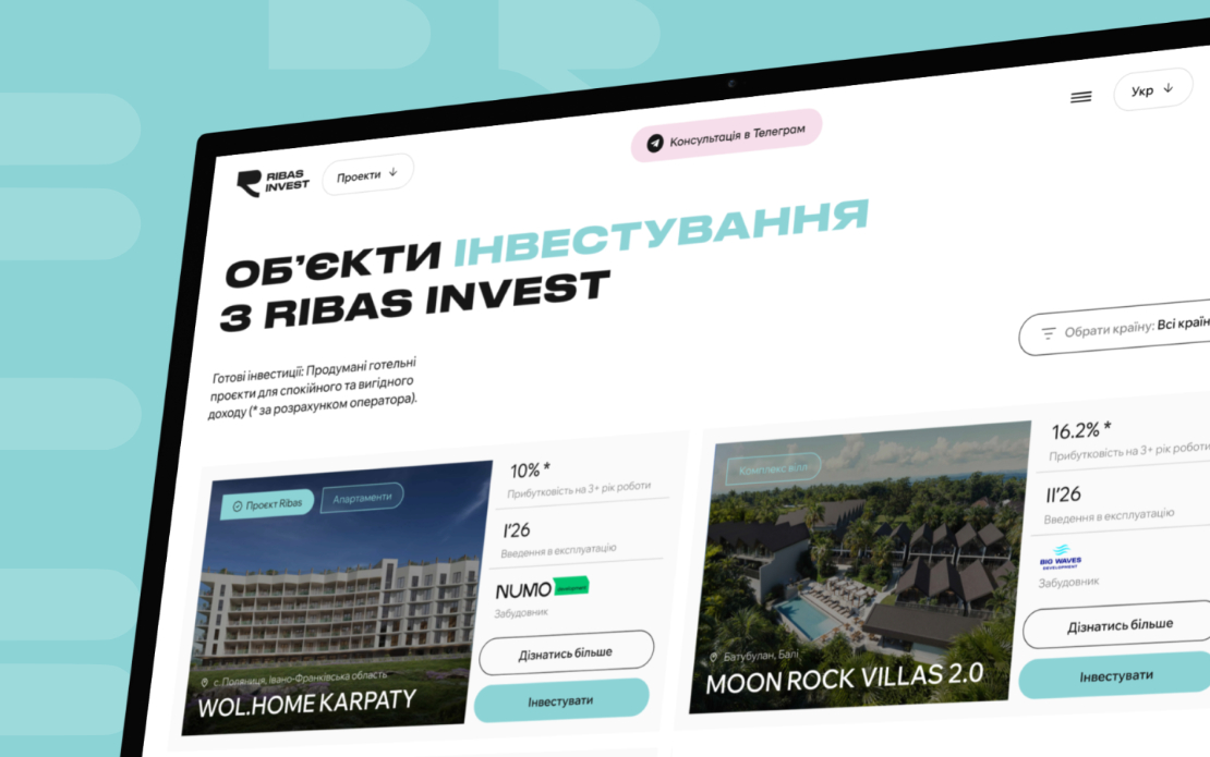Website Development & Design for Ribas Invest