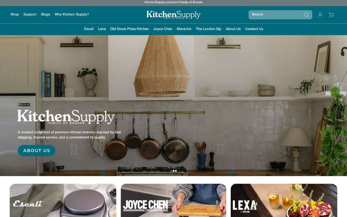 Kitchen Supply | Ecommerce Web Design