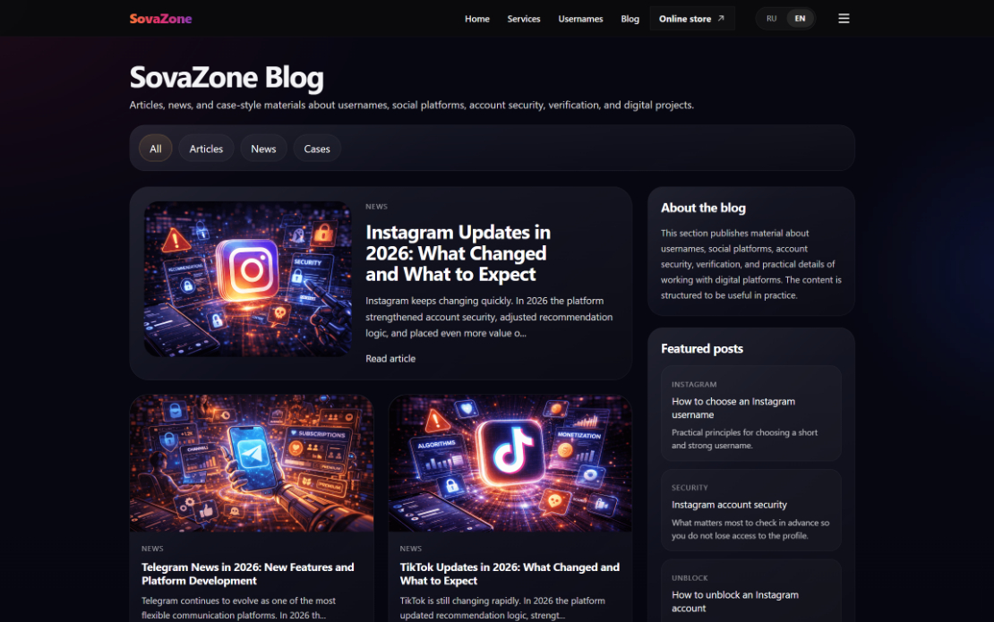 SovaZone Digital Studio Website & Online Presence