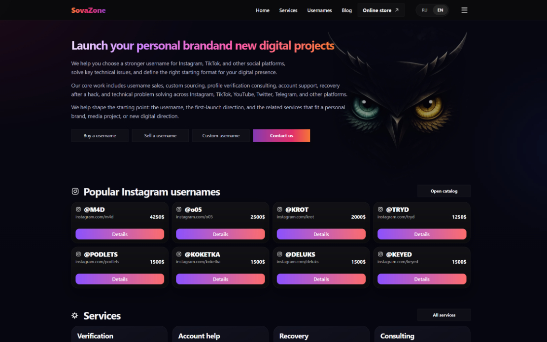 SovaZone Digital Studio Website & Online Presence