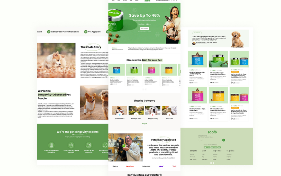 Zoofs: Custom Shopify Store for a Pet Supplement Brand