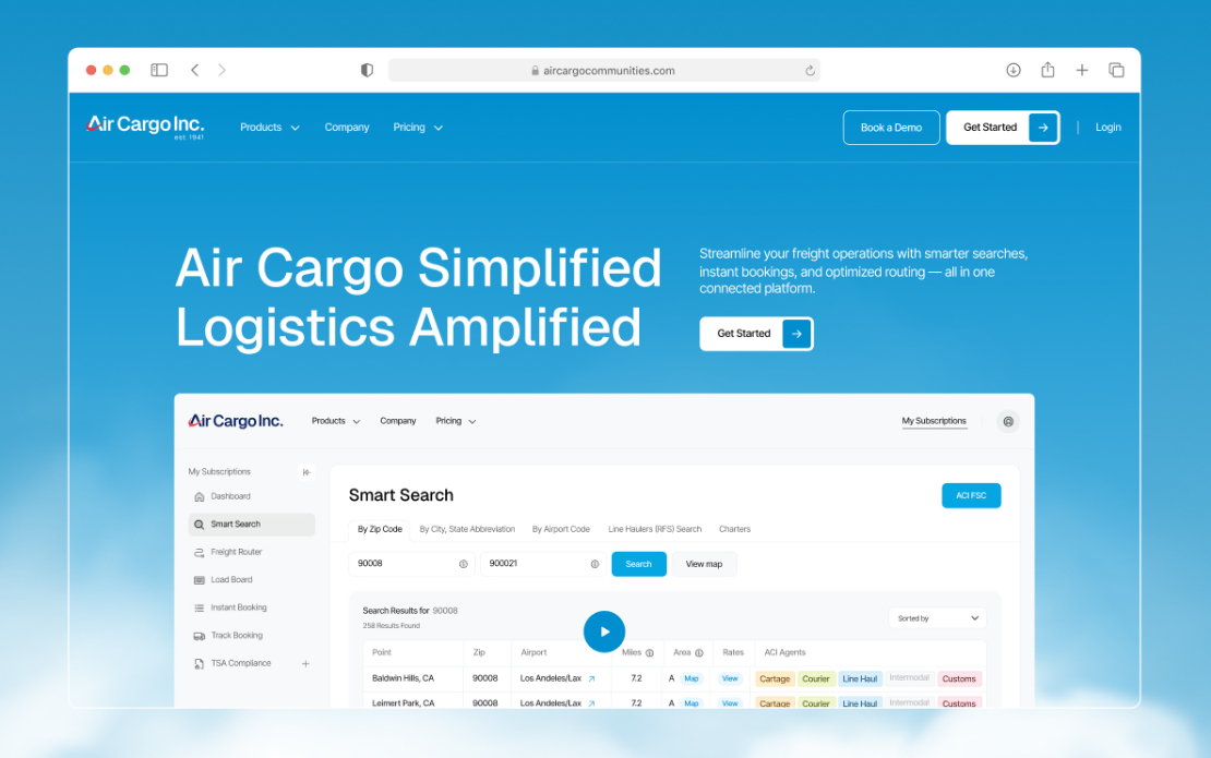 SaaS Platform UX/UI Redesign for Air Cargo