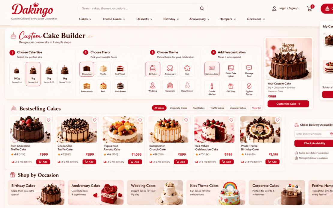 Dakingo - Custom Cake E-commerce Platform