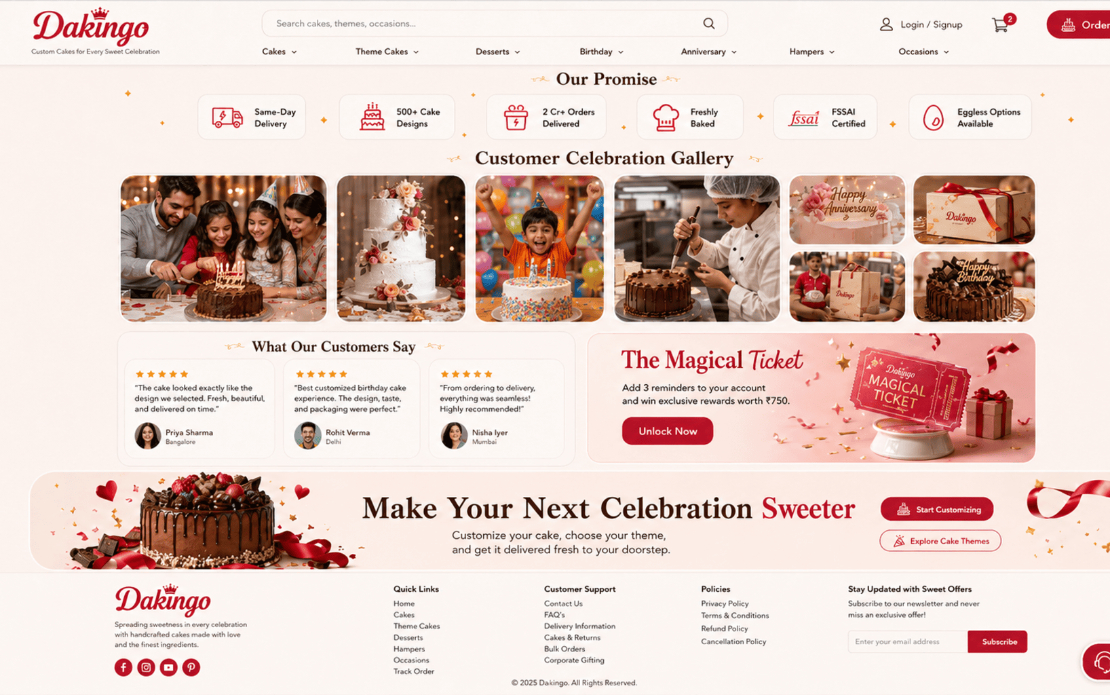 Dakingo - Custom Cake E-commerce Platform