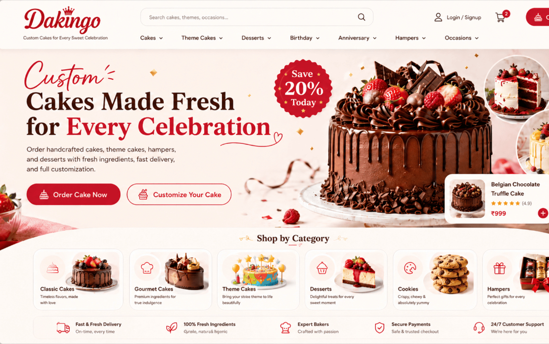 Dakingo - Custom Cake E-commerce Platform