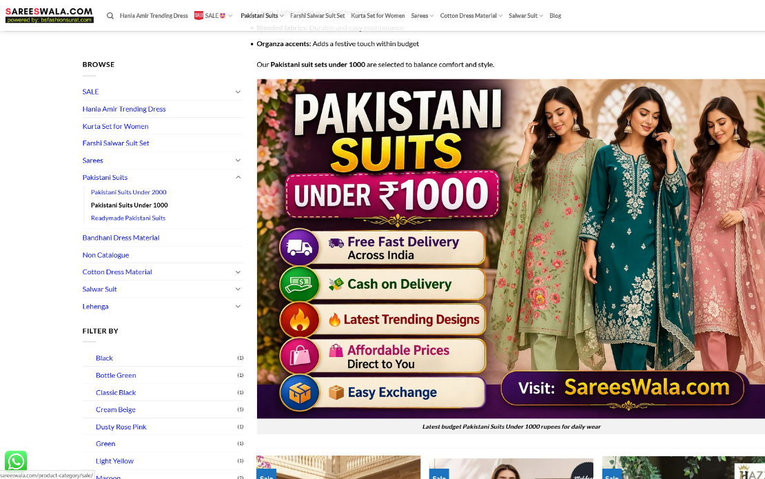 SareesWala – Ecommerce Website Development & SEO Optimization