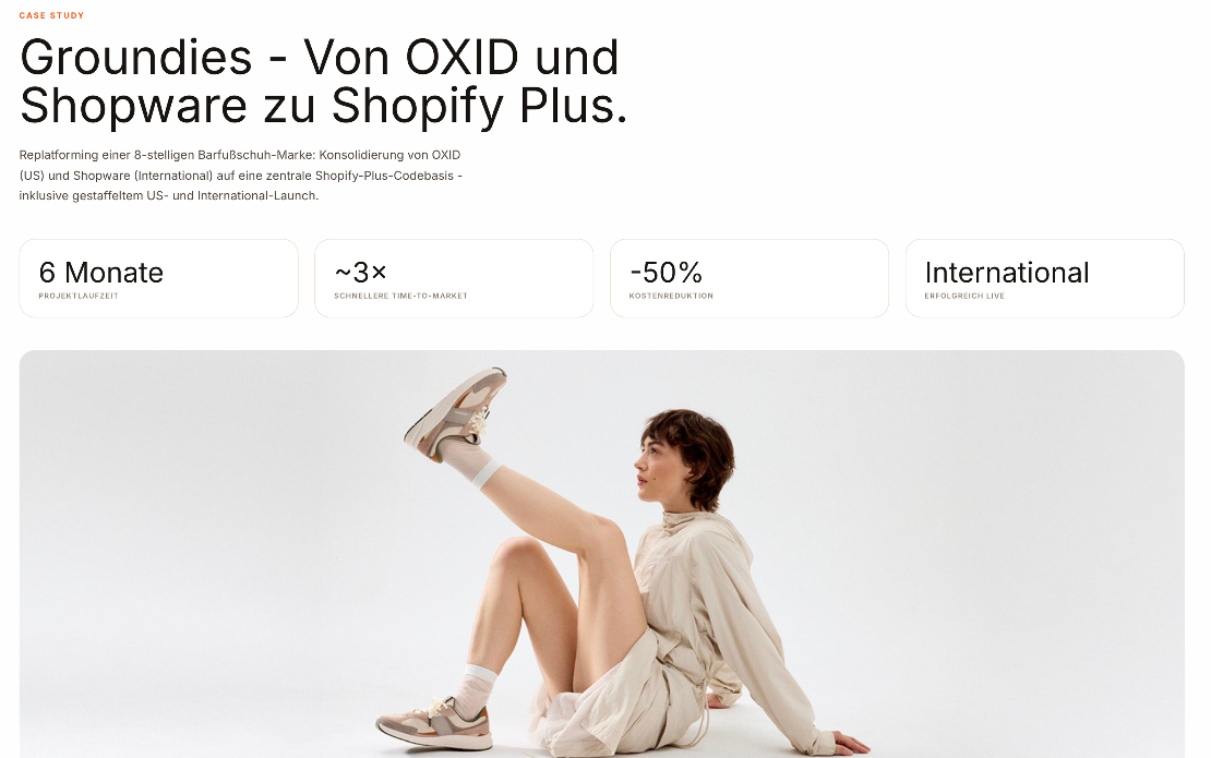 Groundies - From OXID and Shopware to Shopify Plus