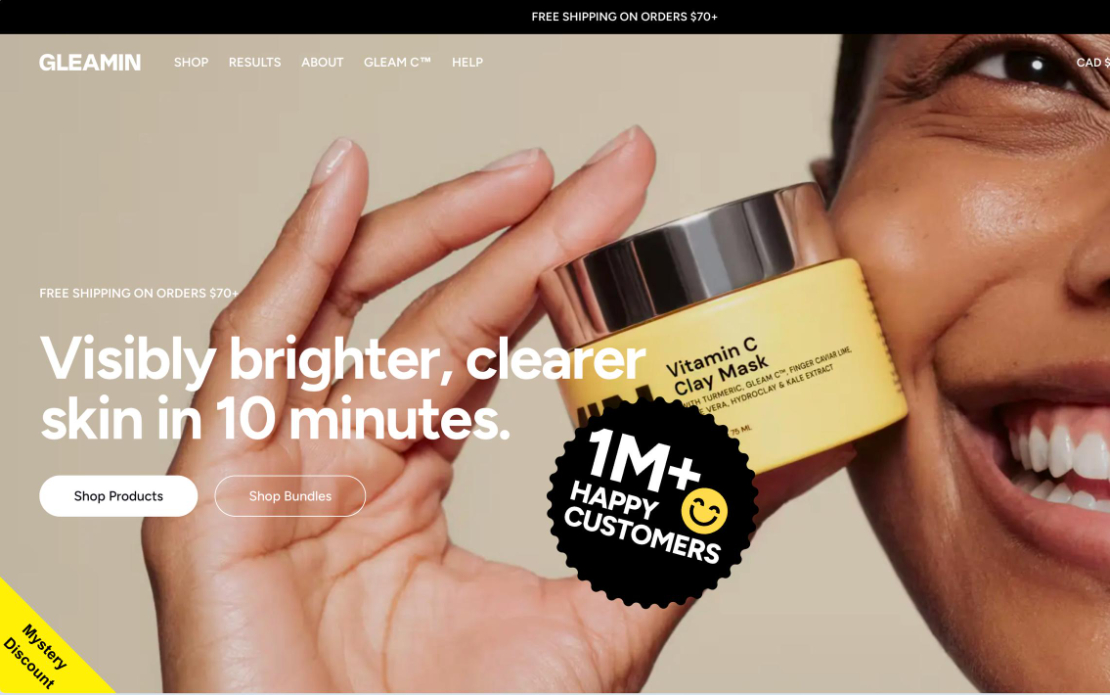 Fast-Growing Skincare Brand Website