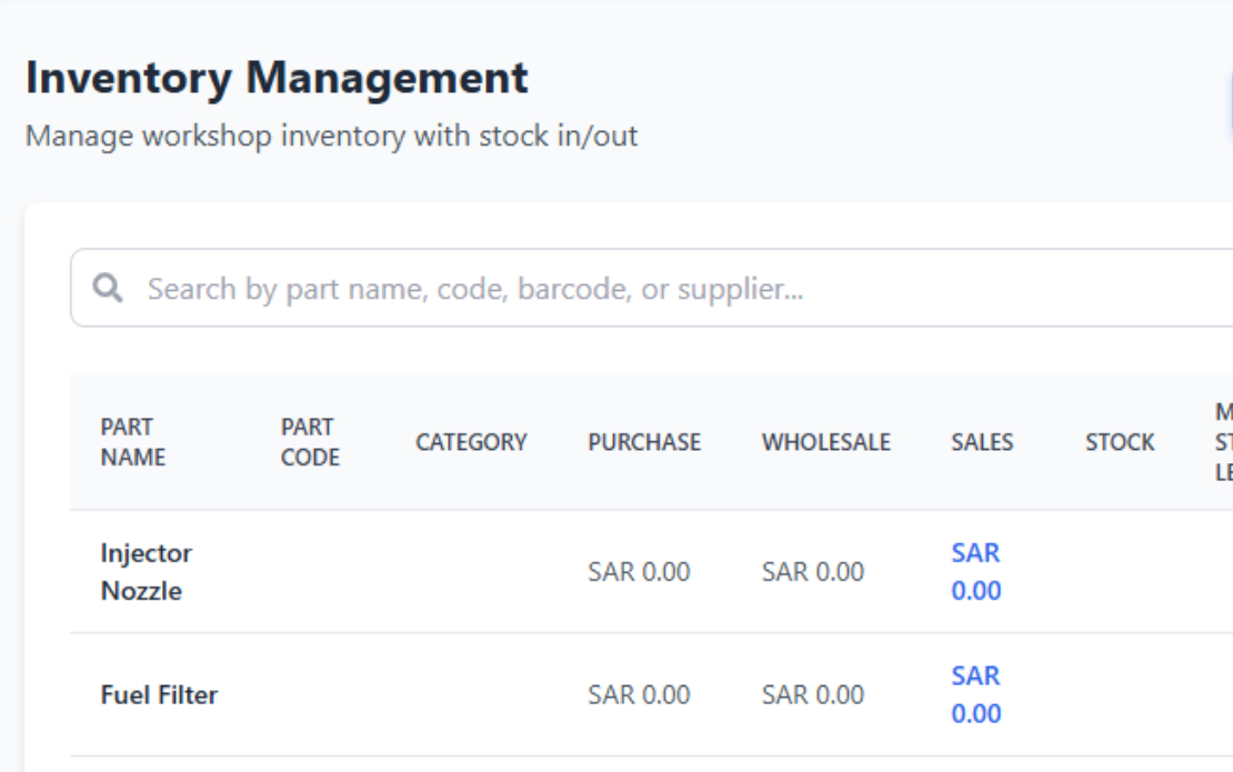 Garage Workshop Management Software