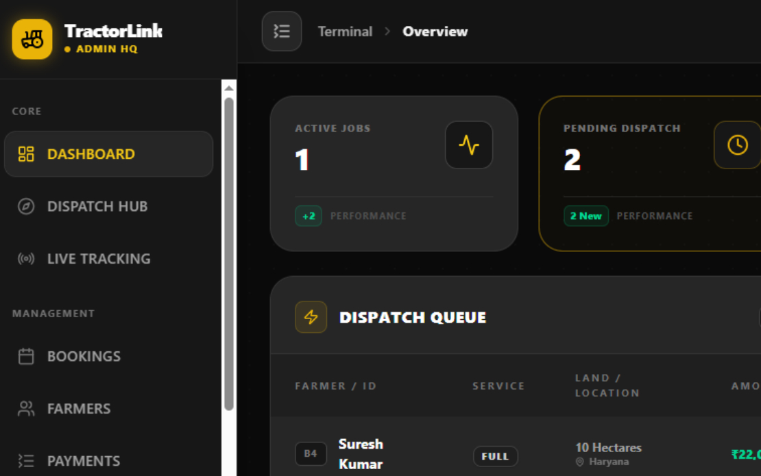 TractorLink – Agricultural Equipment Management Platform