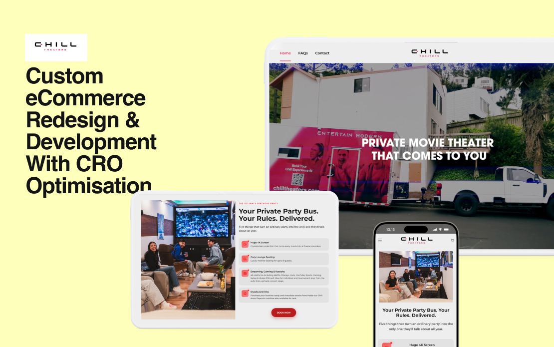 Shopify Website Design & Development for Chill Theaters
