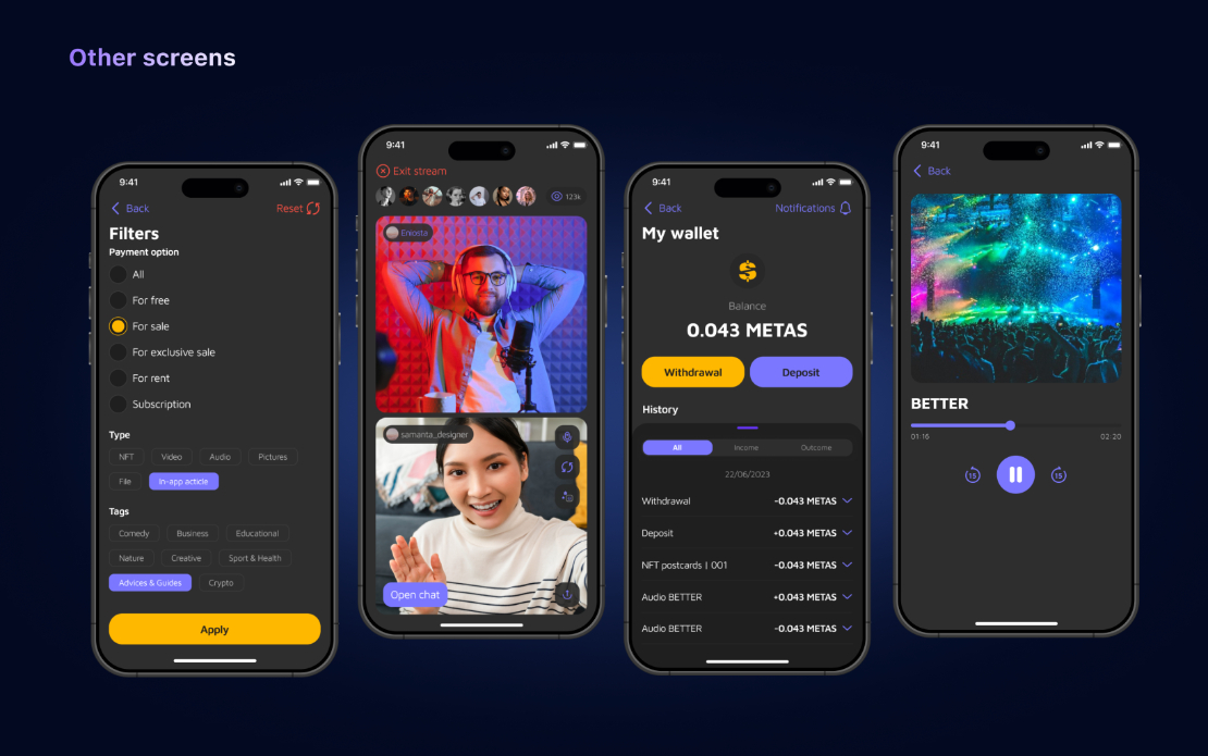 MetaStudio - Creator Platform & Live Streaming Mobile App