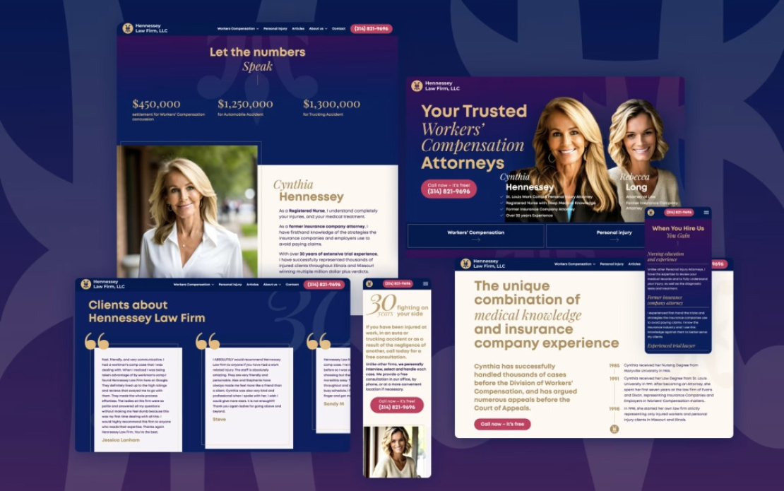 Website Redesign and Local SEO for Hennessey Law