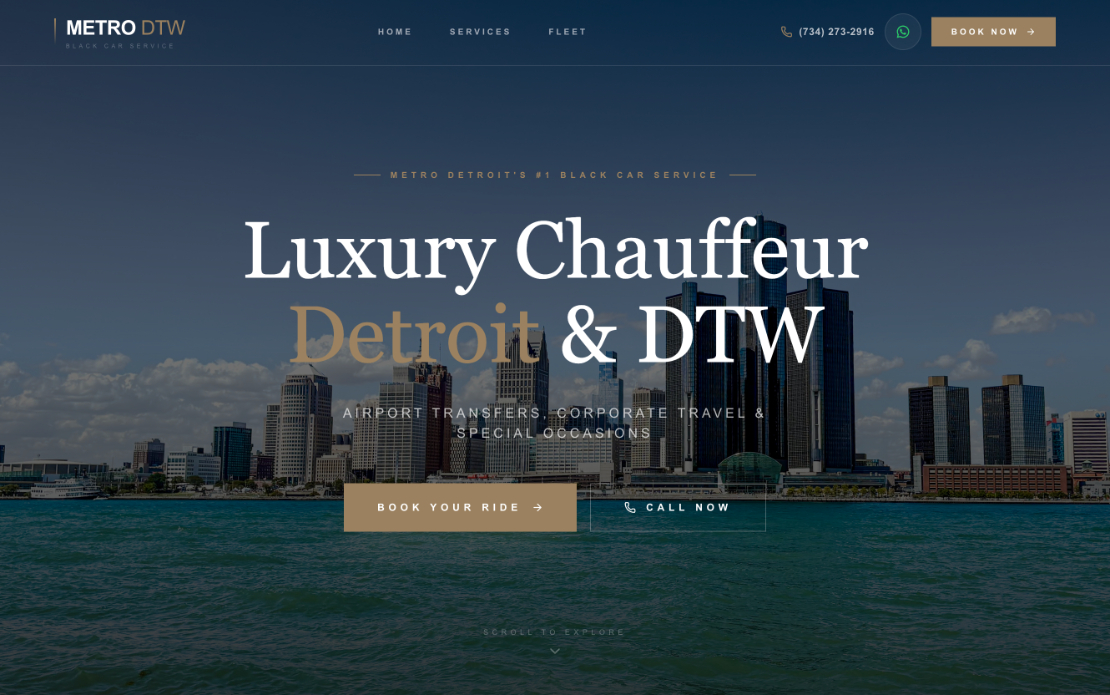 Metro DTW Black Cars — Booking & Transportation Platform
