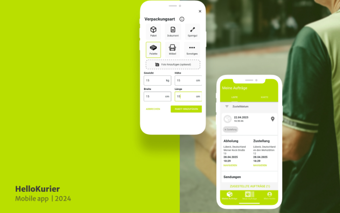 Mobile app for a same-day courier service