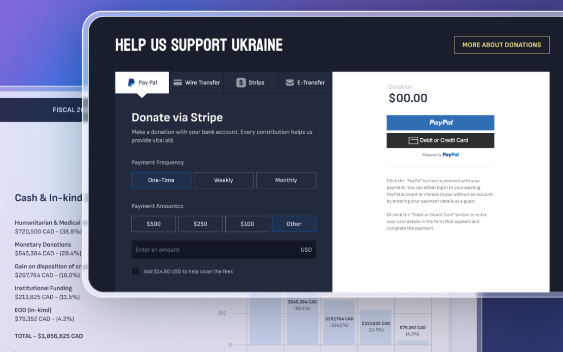 Mriya Aid β Full-cycle website development for a Canadian charity supporting Ukraine