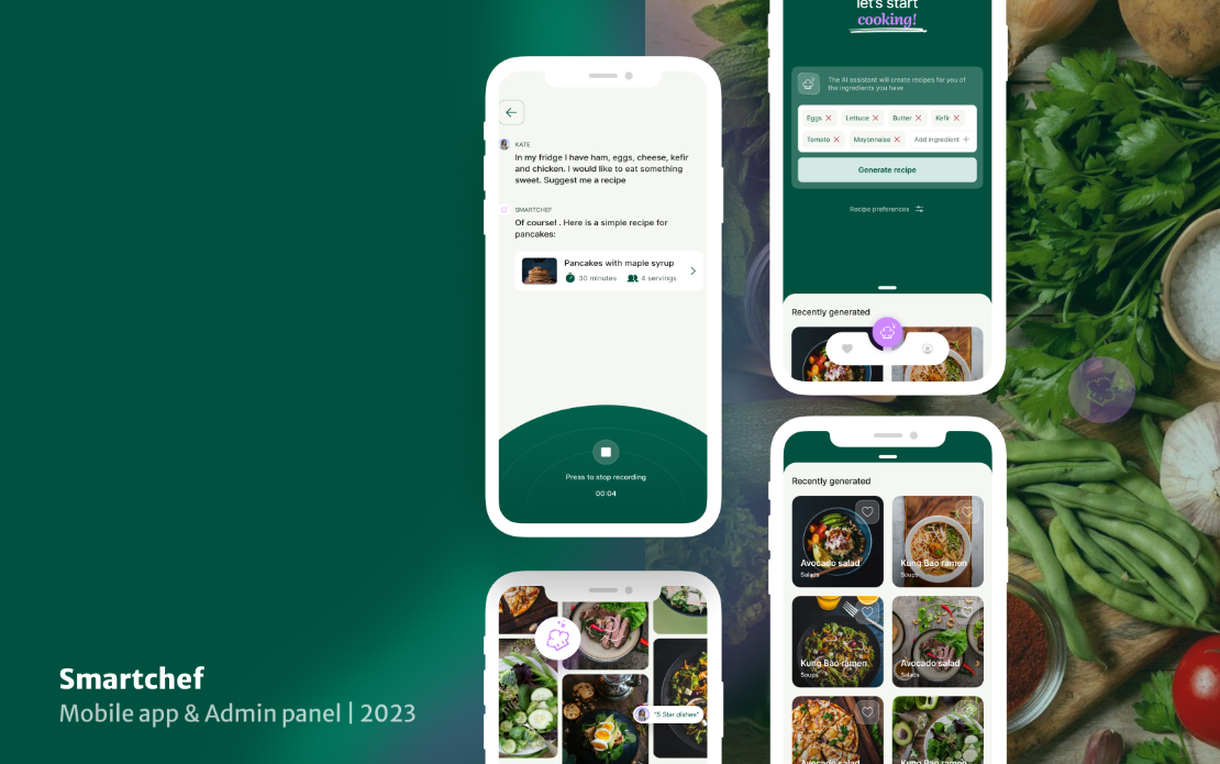Mobile App for creating dishes with the help of AI