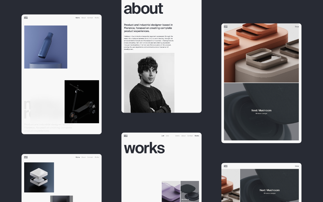 Website for product and industrial designer who creates complete experiences