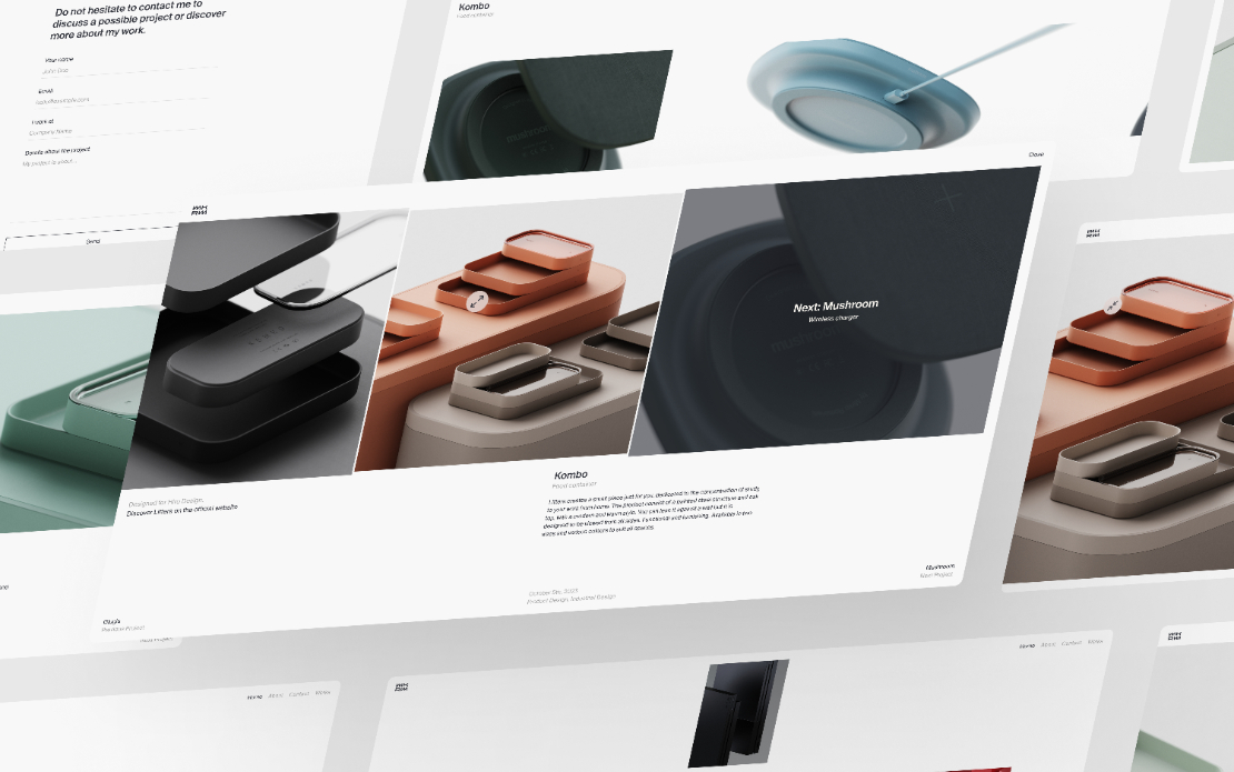 Website for product and industrial designer who creates complete experiences