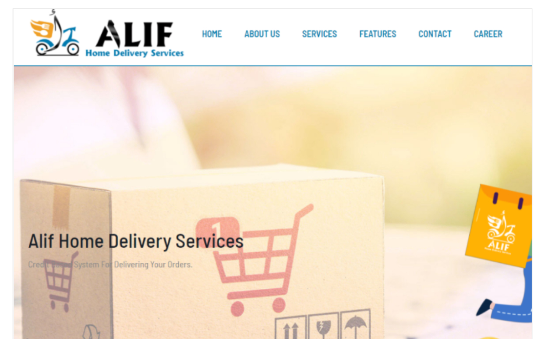 Web Development for Alif Home Delivery Services