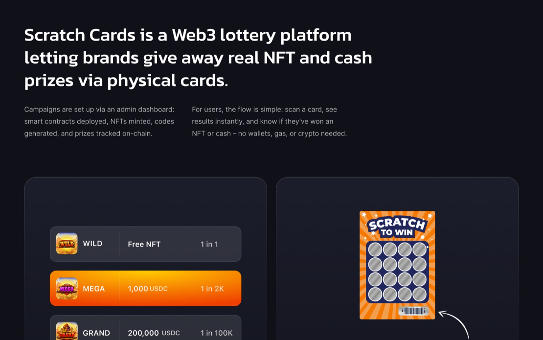 Scratch Cards | Scan-to-Win Mobile App with NFT Prizes