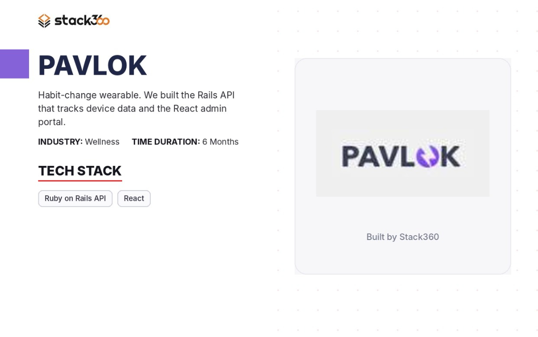 Pavlok: wearable data API and admin portal