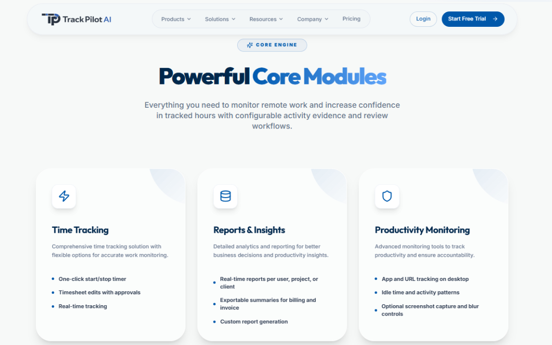 Track Pilot AI | Time Tracking & Monitoring SaaS Platform