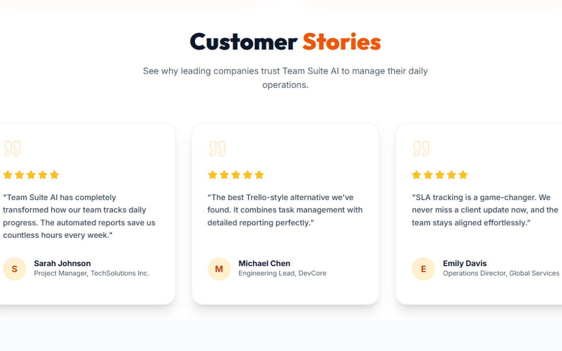 TeamSuiteAI | Daily Status Reporting & Project Management Software