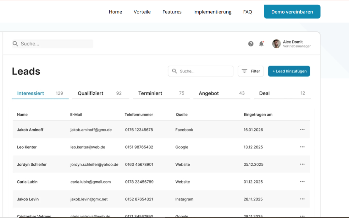 LocalCockpit PRO sales CRM portal