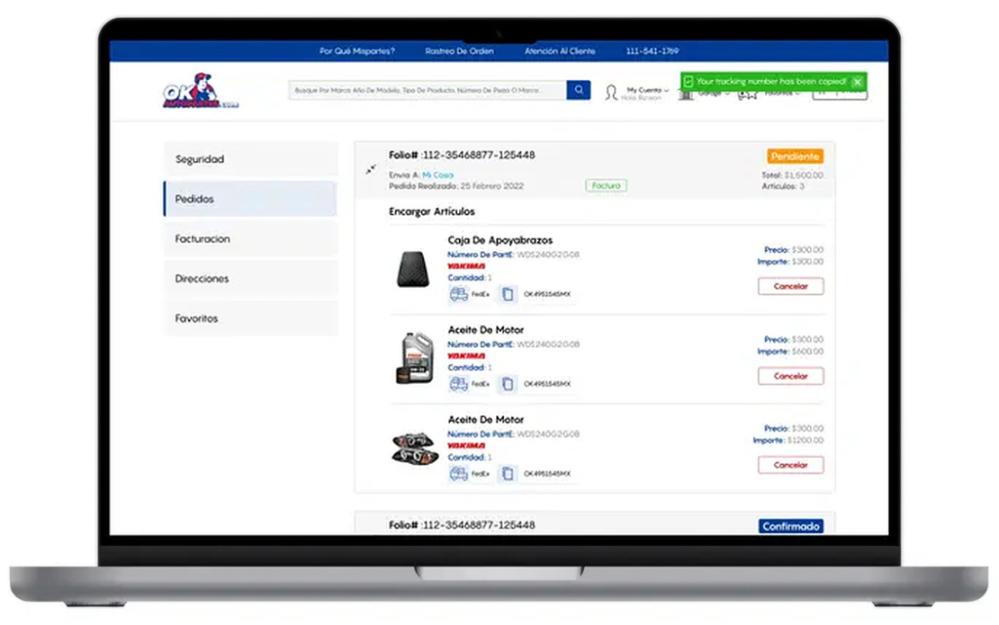 e-Commerce — Auto Parts Marketplace