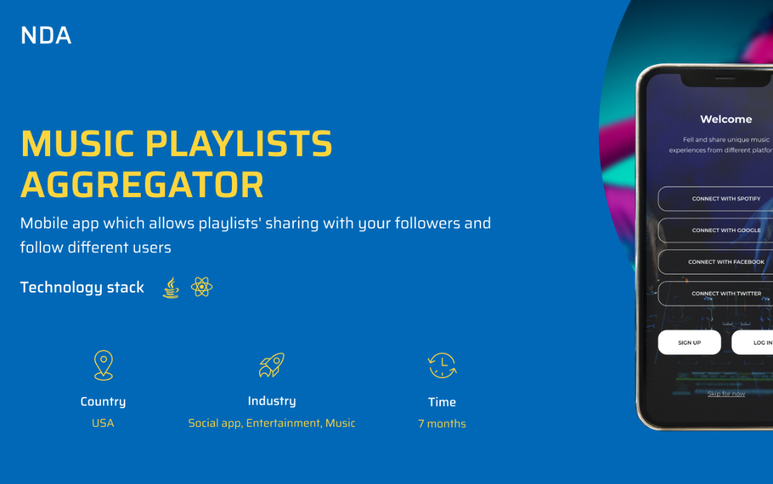 Music playlists aggregator