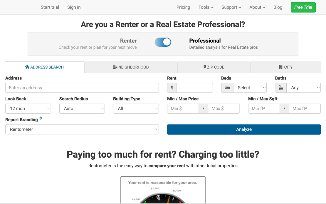 Real Estate Rent Comparison Analysis Platform
