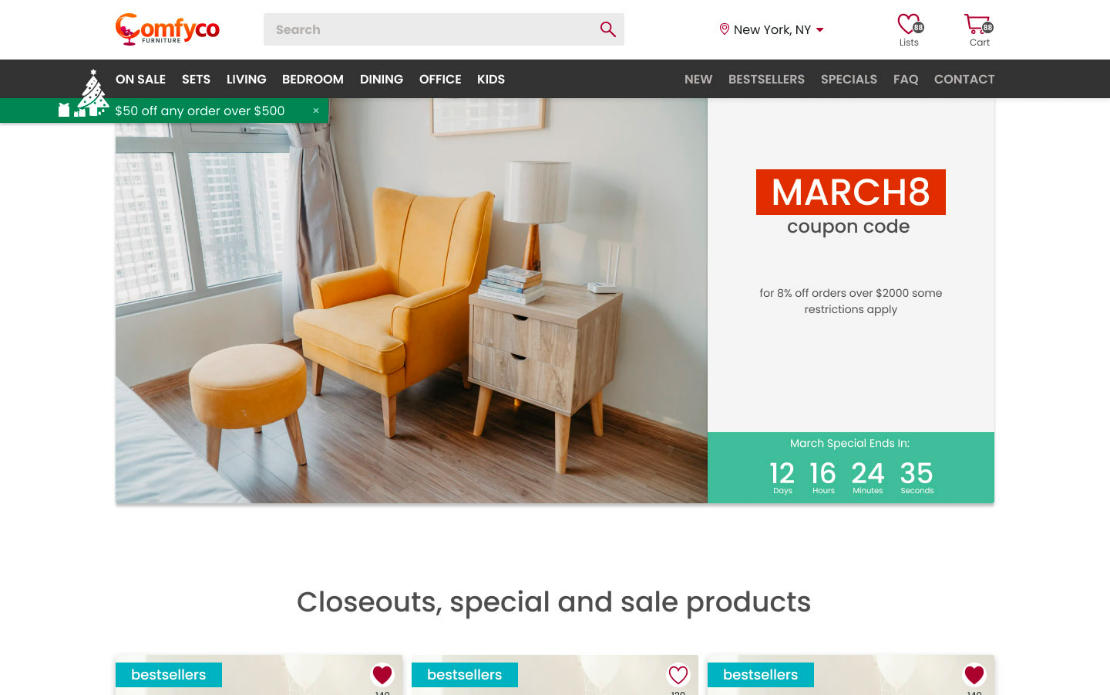Comfyco - Furniture eCommerce website