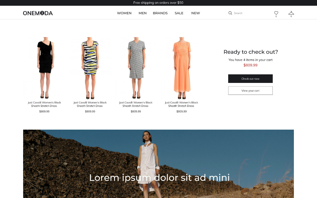 Onemoda - Multi-brand clothing eCommerce website