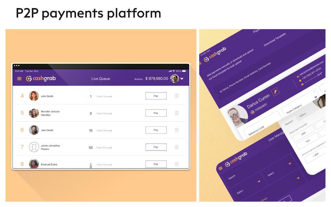 CashGrab - P2P payments platform