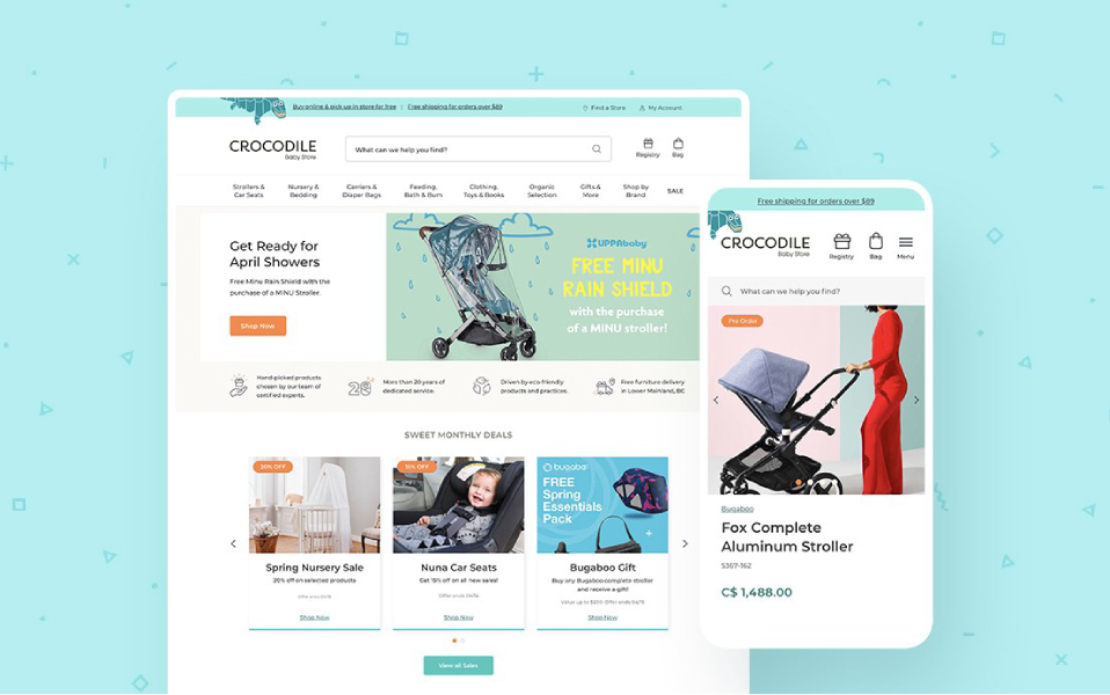 Crocodile Baby UI & UX Design for eCommerce