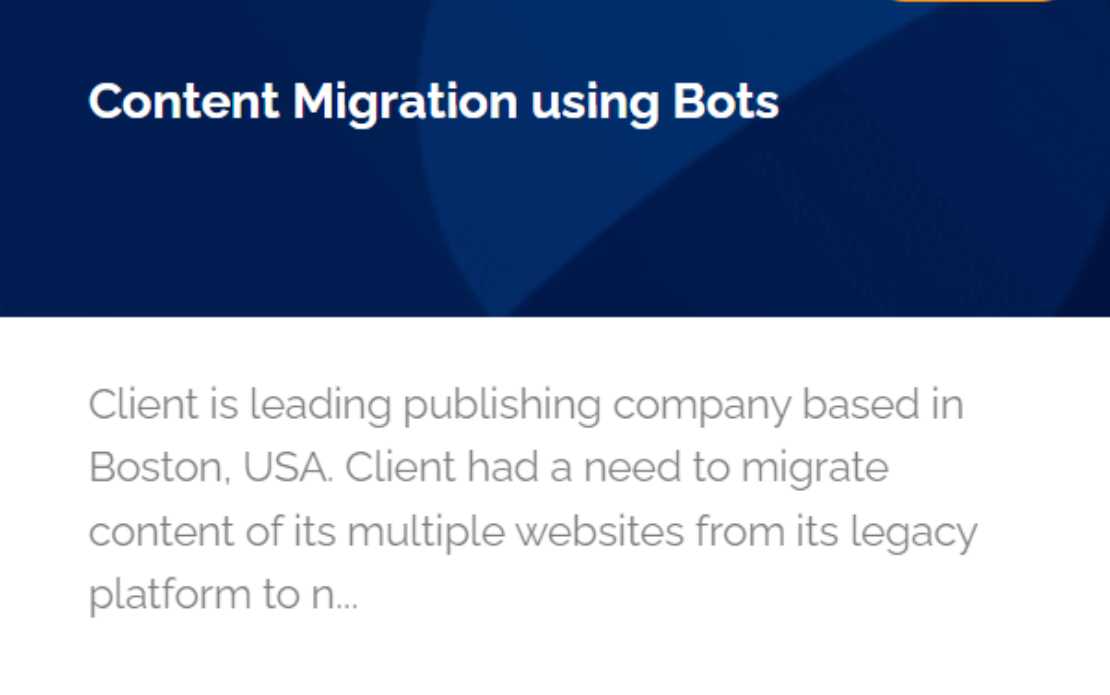 Content Migration using Bots