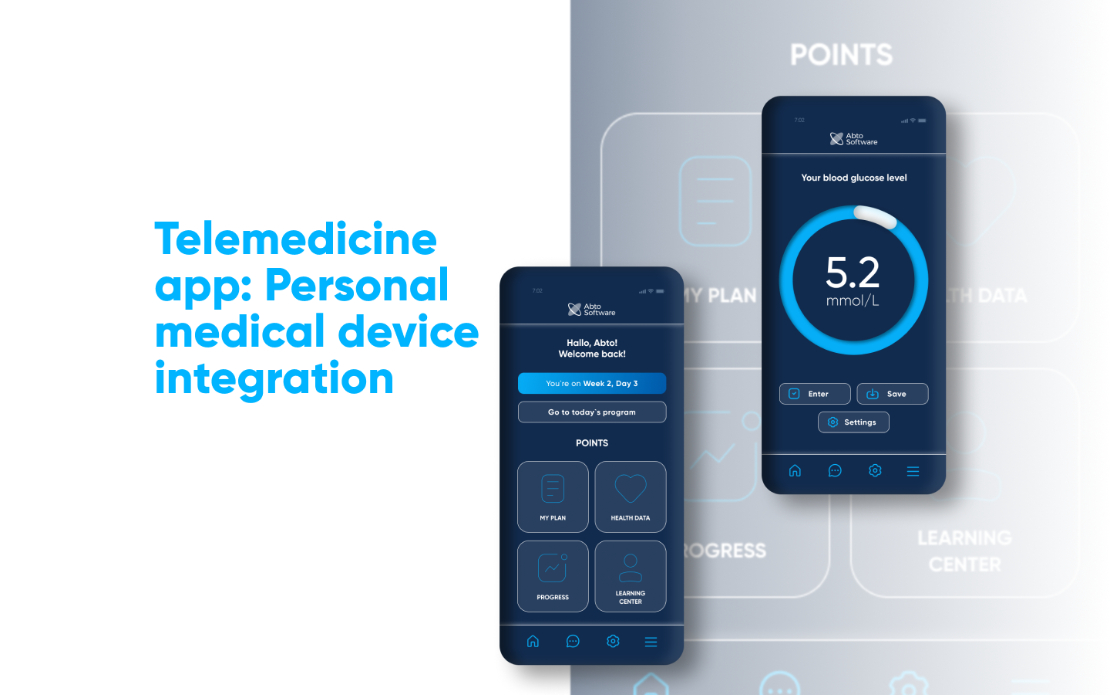 Personal medical device integration with mobile telemedicine app