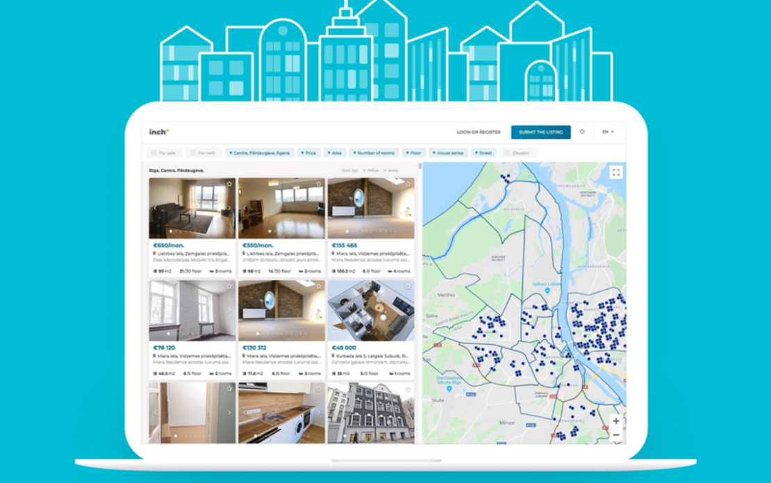 Property listing website for a real estate company