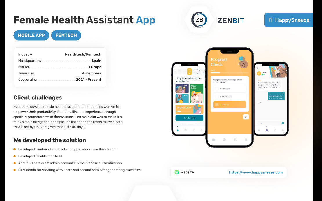 Female health assistant app