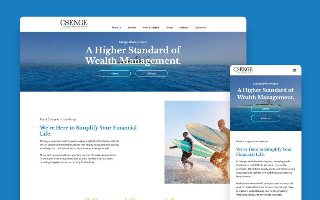 Csenge Advisory Group - Website Redesign