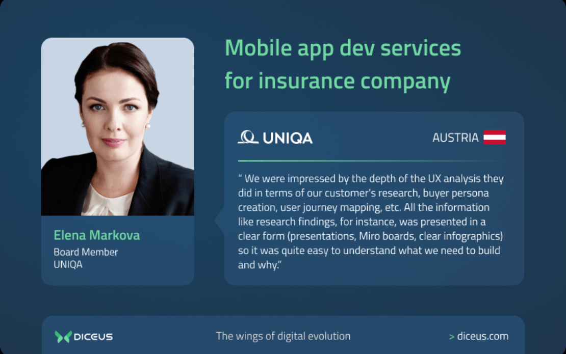 Mobile app dev services for insurance company