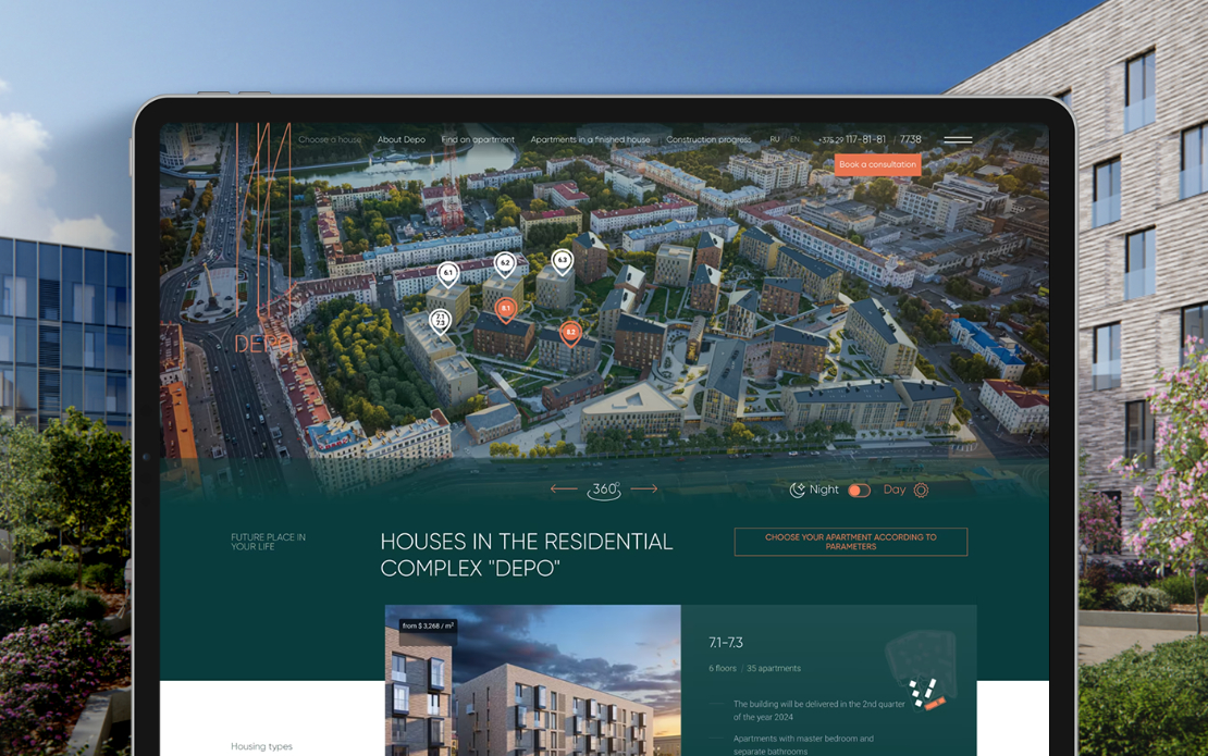 DEPO Quarter — website of a unique residential complex