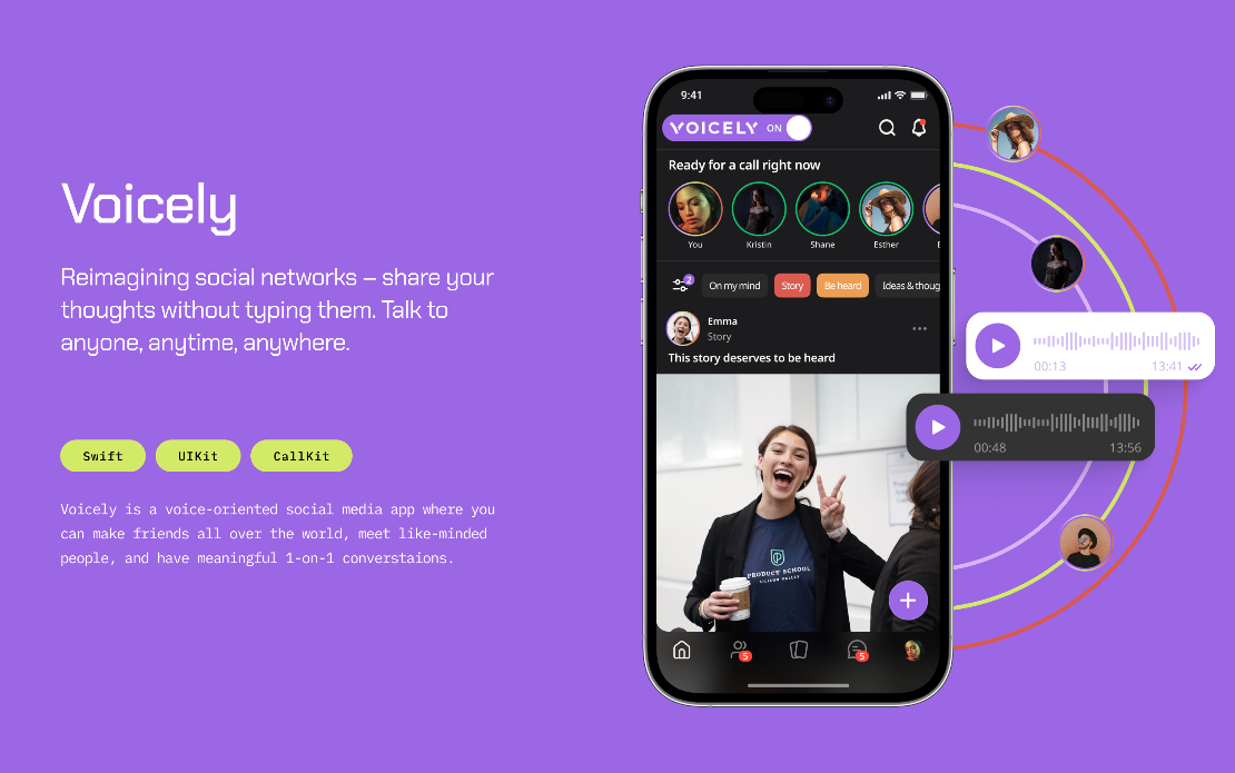 Voicely – Talk to anyone, anytime, anywhere